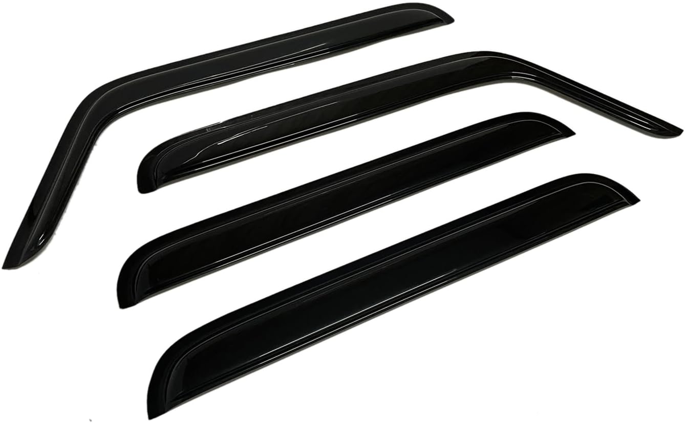 Smoke Tinted Window Sun Rain Visors Vent Guard Wind Deflector Shade Compatible with Jeep Wrangler 2007-2018