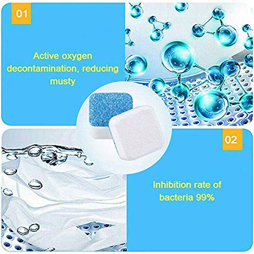 15pcs Effervescent Tablet Washer Cleaner,Solid Washing Machine Cleaner,Deep Cleaning Remover with Triple Decontamination for Bath Room Kitchen - Thumbnail 5