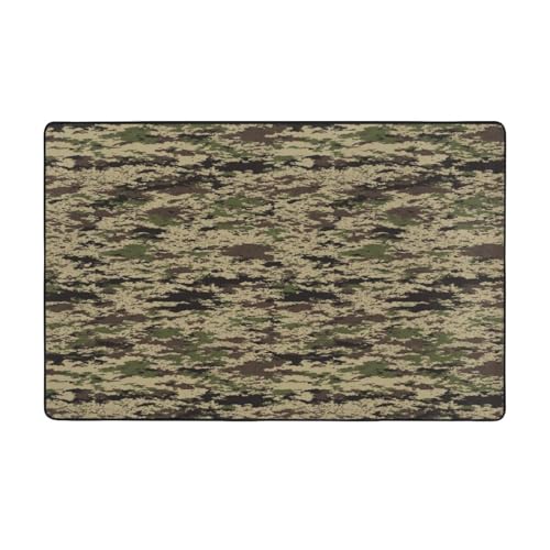 Tapis antidérapant camouflage vert lavable pour chambre d'enfant - 8