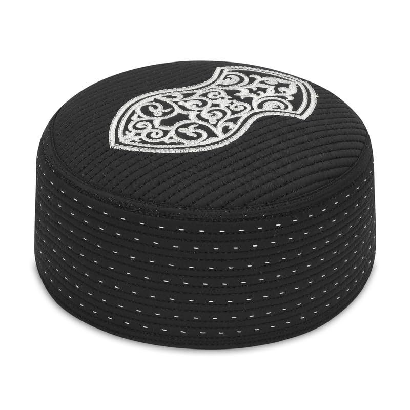 mtopi Islamic Prayer Cap for Men | Designer Embroidery Muslim Namaz Topi | Soft Breathable Skull Cap for Daily Use-picture-34