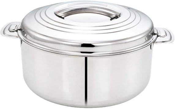 T TABAKH 8.5-Liter Insulated Stainless Steel Casserole, 8500 ml | Thermal Serving Bowl, Keeps Food Hot & Cold for Long Hours, Elegant Hot Pot Food Warmer Cooler, Silver