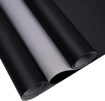 Litchi 54x72inch Crease Free Black Faux Leather Vinyl Fabric Rolls for Upholstery Sofa,Chairs,Car Seats