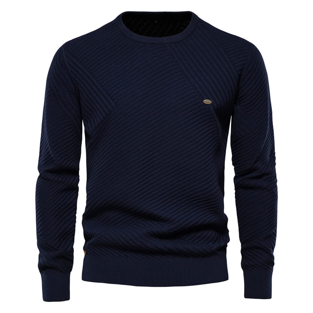 Maglione da uomo a righe O-Collo Pullover lavorato a maglia per uomo Casual Maglione invernale Uomo