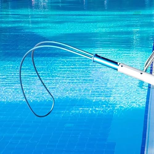 Perche de piscine télescopique en aluminium rigide avec crochet de sécurité premium