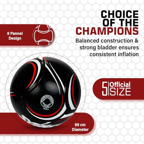 Image of Synco Carbonite Football | PVC Machine Stitched | 6 Panel | Training Football for Beginners | Suitable for Soft & Turf Ground | Soccer Ball Size- 5
