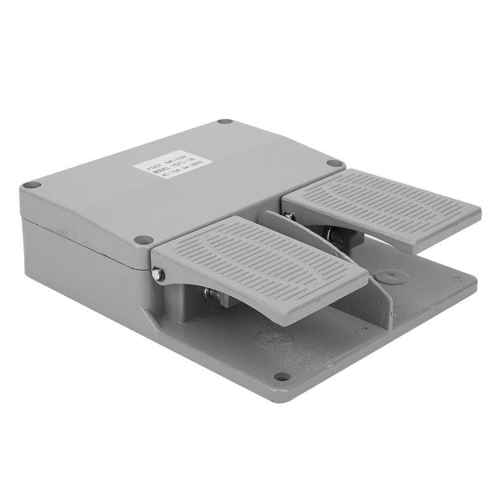 Interruptor de Pedal Doble 380VAC 10A de Superficie Lisa para Tornos Taladros de Columna y Punzonadoras