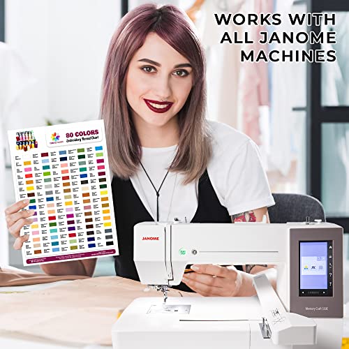 80 Spools Embroidery Sewing Machine Polyester Thread 120D/2 40Weight Each Spool 500M(550) Compatible With Janome, Brother Babylock Singer Pfaff Husqvarna Bernina Machine #TOP7