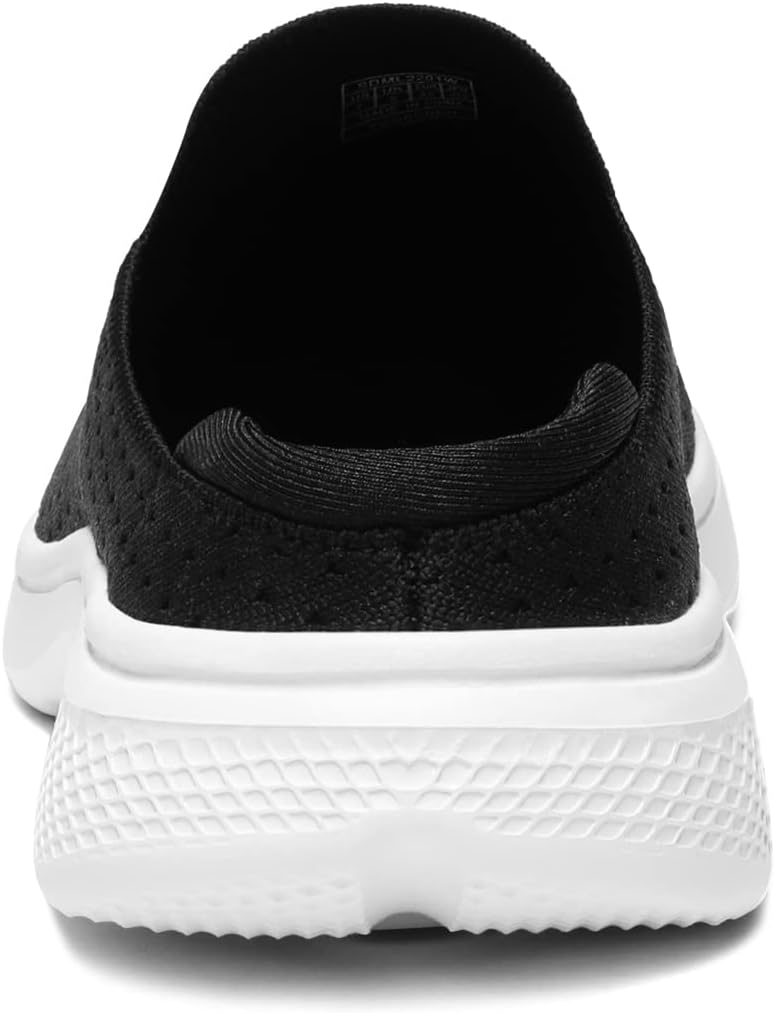 DREAM PAIRS Women's Mules Shoes Slip on Sneakers Knit Flats Platform Lightweight Breathable Non-Slip Walking Shoes, Black, 8