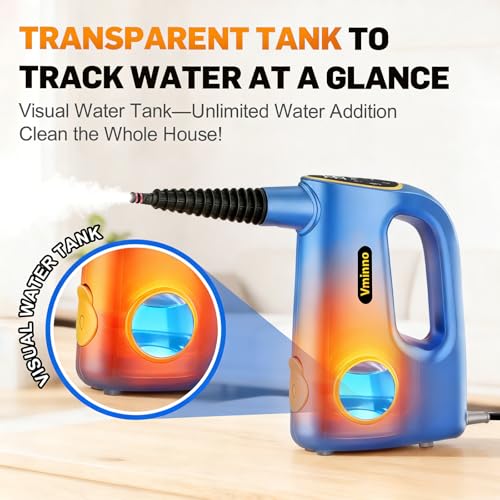 Image of Handheld Pressurized Steam Cleaner for Home - 15s Heat-Up 3-Level Adjustable Steam Cleaner with 14pcs Accessories, Multi-Surface Steamer for Cleaning Car Detailing, Tile, Grout, Chemical-Free(Blue)