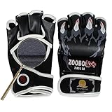 Half-Finger Boxing Gloves MMA UFC Punching Bag Gloves with Adjustable Velcro Wrist Band(Size: M&L）-Black - Image 2