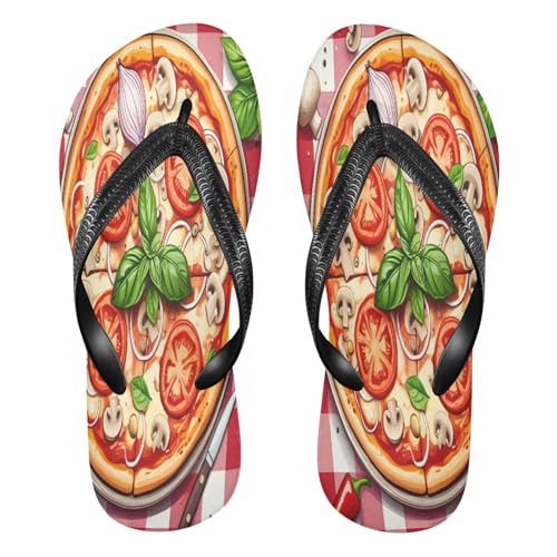 STAYTOP Delicious Pizza Flip Flops Sandals of Men's & Women's,Sandals Beach Slippers Shower Slides