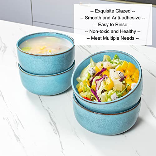 Unicasa Ceramic Large Salad, Noodle Bowls Set - 50 Oz Serving Bowls For Soup, Big Bowls Set Of 4 For Ramen, Pho, Pasta, Cereal(Sky Blue) #TOP2