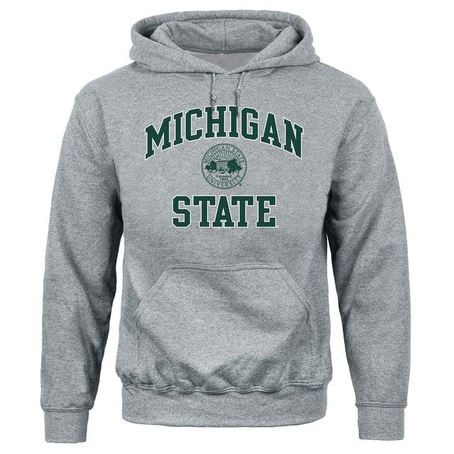 Barnesmith Michigan State University MSU Spartans Hooded Sweatshirt Heritage Charcoal Grey Large
