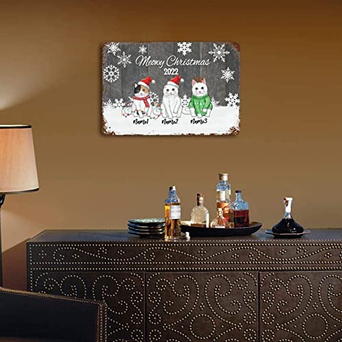 Panneau de Noël personnalisé avec chats de 30,5 x 45,7 cm - 6