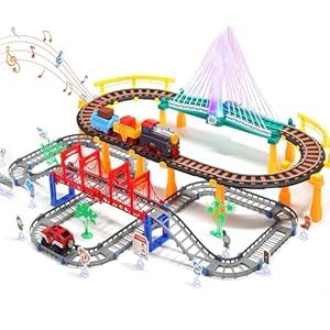 Electric Toddler Train Set Toy, Bat...