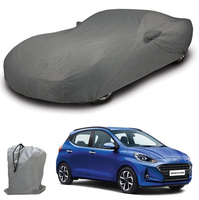Image of ARCUATE Triple Layer Custom fit Car Body Cover for Hyundai Grand i10 |Top Layer Dustrproof | Middle Layer Waterproof | Bottom Layer Scratch Protection | Outdoor Indoor Fabric