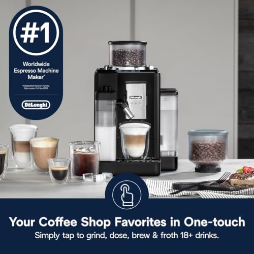 Image of De'Longhi Rivelia Automatic Espresso Machine, Milk Frother, Black