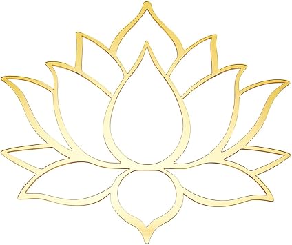 CREATCABIN Mandala Lotus Acrylic Mirror Wall Stickers Flower 3D Mirror Decals Golden Mirror Modern Art Mural Wall Stickers Decor Self-Adhesion Removable for Living Room Bedroom Home 11.5 x10.2Inch
