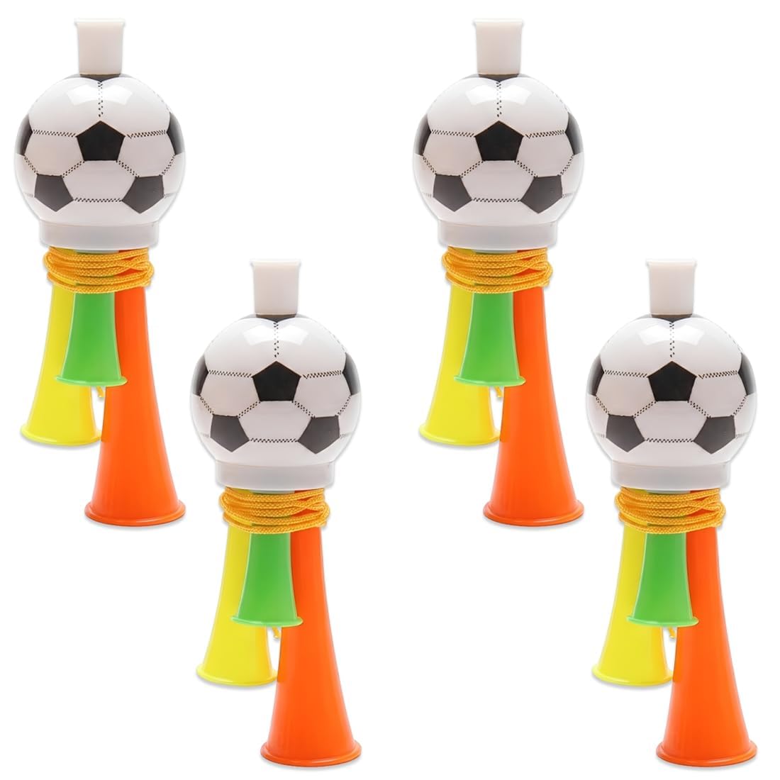 4 Pezzi Set Tromba ad Aria - Vuvuzela Rumorosa per Eventi Sportivi, Canti da Stadio, Feste di Compleanno per Bambini, 13.5 cm