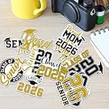 10Pcs - 3' Senior Class of 2026 Stickers Graduation 2027 Vinyl Decals Waterproof for Laptop, Water Bottle, Notebook Gift for High School Seniors Students Classmates Grads (2026NXDSenior Yellow, 3in)