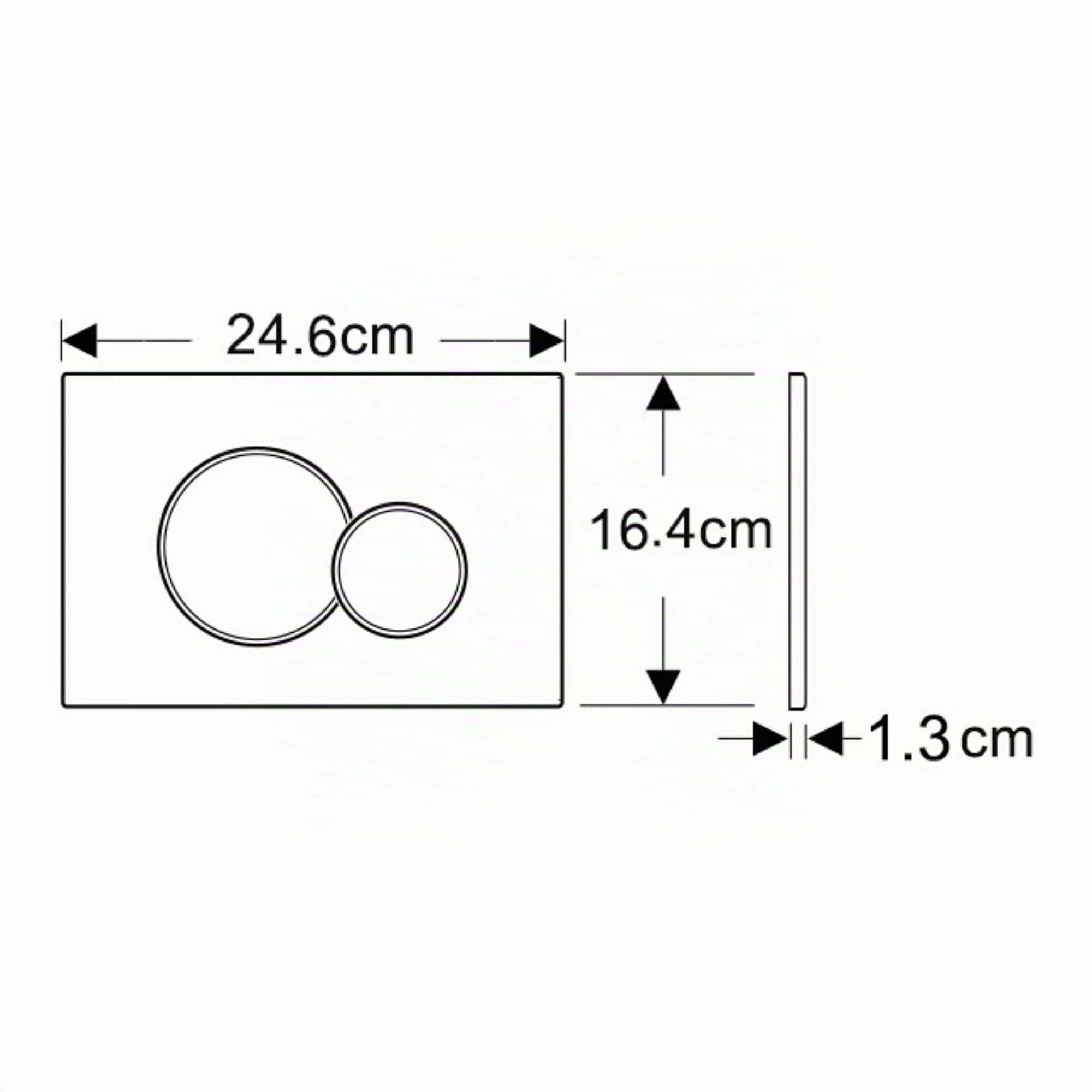 Piastra di comando per WC AquaUno ROND, 24,6 x 16,4 cm, cromata | plastica ABS; scarico meccanico a 2 quantità per cassette da incasso Sigma; versione pronta per il montaggio