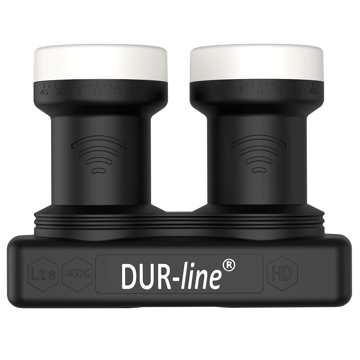 DUR-line 6° Monoblock Unicable LNB – Astra 19,2°E + Hotbird 13°E – 24 participantes y 2 satélites (MB6-UK) – Doble LNC con función de cable – Full HD, 4K, 8K, 3D – Resistente a la intemperie +