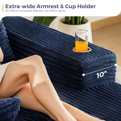 Image of MAXYOYO 132 inch Giant U-Shaped Modular Sectional Couch, Modern Boneless Couch for Living Room, Sofa in A Box, Oversized Sofa with Deep Seat, No Assembly Required, Navy
