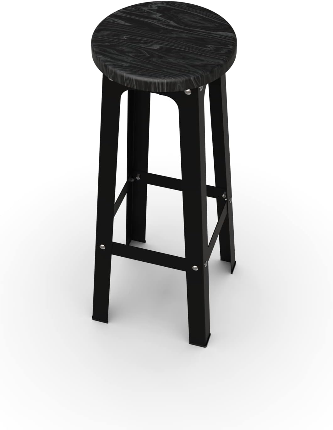 GENESIS WOODESIGN 30” Metal Bar Stool High Legs Wooden