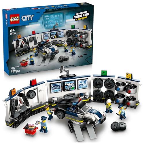 Image of LEGO City Custom Police Car Garage Toy Set for Real-Life Heroes 60457 Building Blocks Toys for 6+ Gift for Boys and Girls