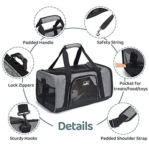 Wakytu TSA Approved Pet Carrier for Small Cats Dogs, Travel Bag with