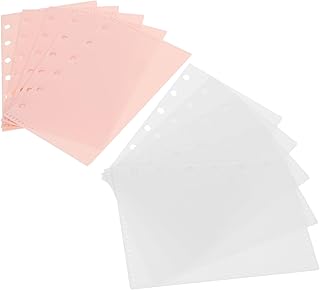 GRIRIW 10 Folhas Pastas De Arquivo De Bloco De Notas Preto Fichário Bloco De Notas Clipes De Fichário Pastas De 6 Furos Fichário Bolsa De Bolso Fichário Sacos De Folhas Soltas Saco De