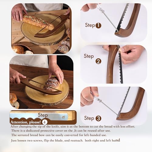 image for RAPSAKEMOH Bread Knife for Homemade Bread,Sourdough bread knife,15.7