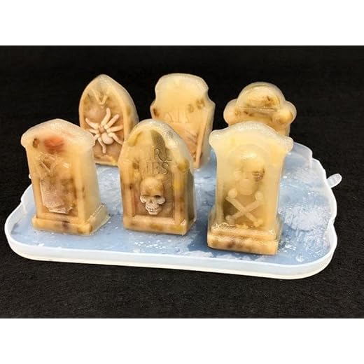 Chocolate Molds for Baking - 6 Tombstone Shaped Halloween Molds for Halloween Chocolate Candy Jello Ice
