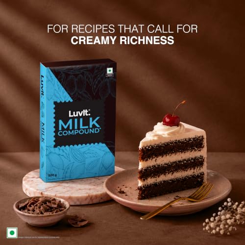 Image of LuvIt. Cocoa Crush - Milk Compound Bars | Perfect for Baking, Frosting, Chocolate Making | No Preservatives | Pack of 2-500g each