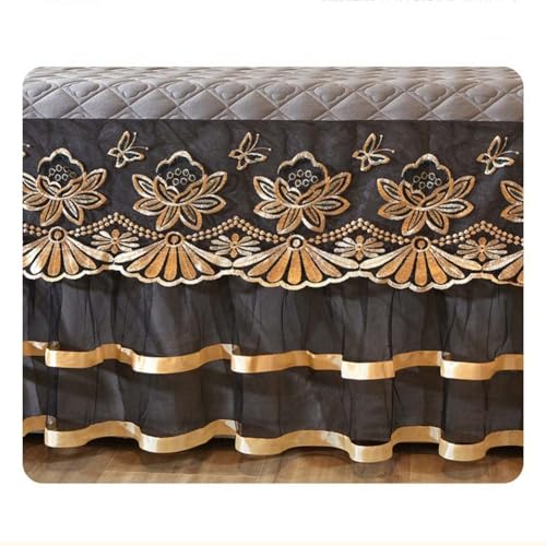 Cubrecama con falda de volantes juego de 3 piezas para cama matrimonial con fundas 8