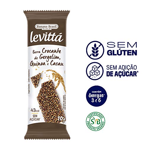 Banana Brasil Display Barra De Gergelim Quinoa E Cacau Levittá - 24 Unidades De 10G