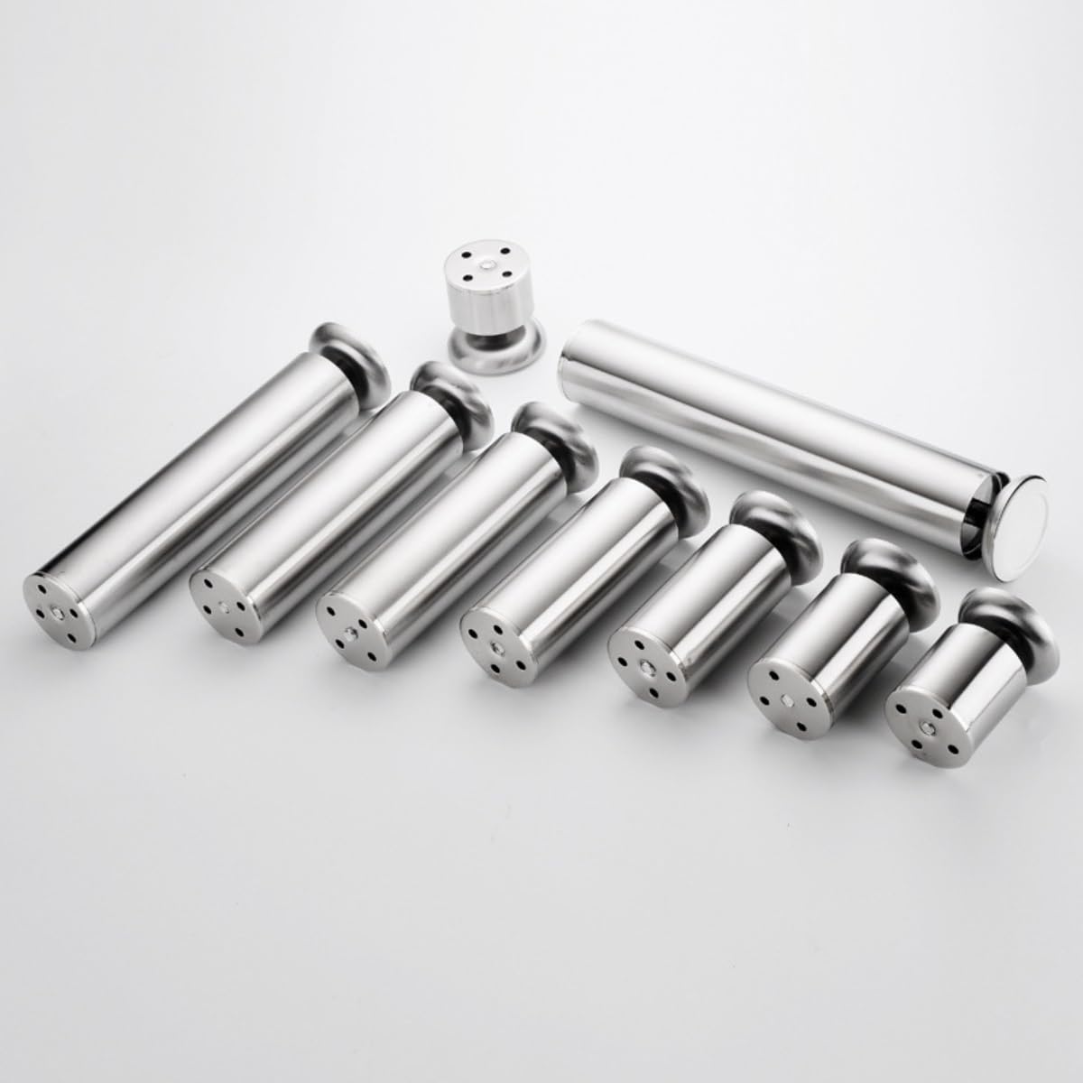 Hjyclfazu 4Pcs Adjustable Furniture Legs 6Cm 10Cm 15Cm 20Cm 30Cm Stainless Steel Made, With Rubber Floor Protectors And Screws, For Bed, Chair, Sofa, Table, Cabinet, Coffee, Tv Stand Legs(5In/12Cm)