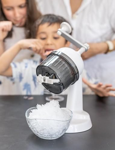 SNOWPOP - Machine japonaise premium à raser la glace. Réglable : glace pilée pour granités/cocktails ou neige légère pour kakigoris, entrées sâlées givrées ou snow'ktails.