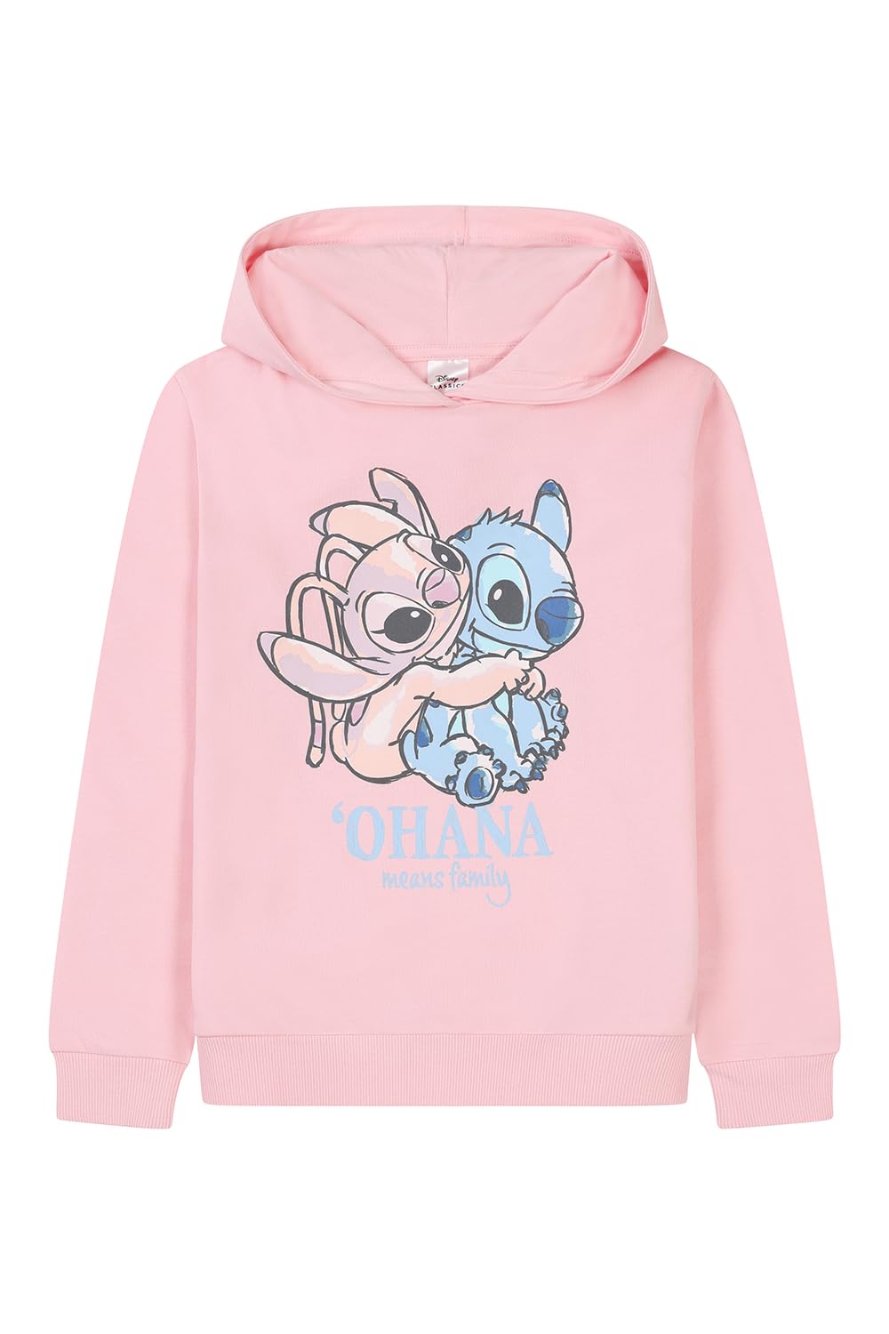 Disney Sudadera con capucha para niñas Lilo and Stitch Pink Stitch and Angel