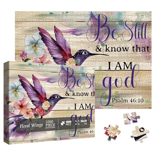 Larkipuzz Religious Hummingbird Flower Puzzles for Adults 1000 Pieces