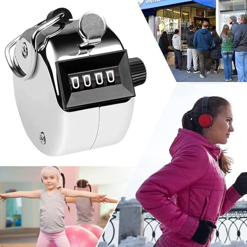 YUGUOLAN Reihenzähler Stricken, Handzähler Klicker, Maschenzähler Stricken, Handzähler Zähler, Metall Zähler Klicker Counter, Für Personenzähler, Coaching, Golf Und Reihenzähler