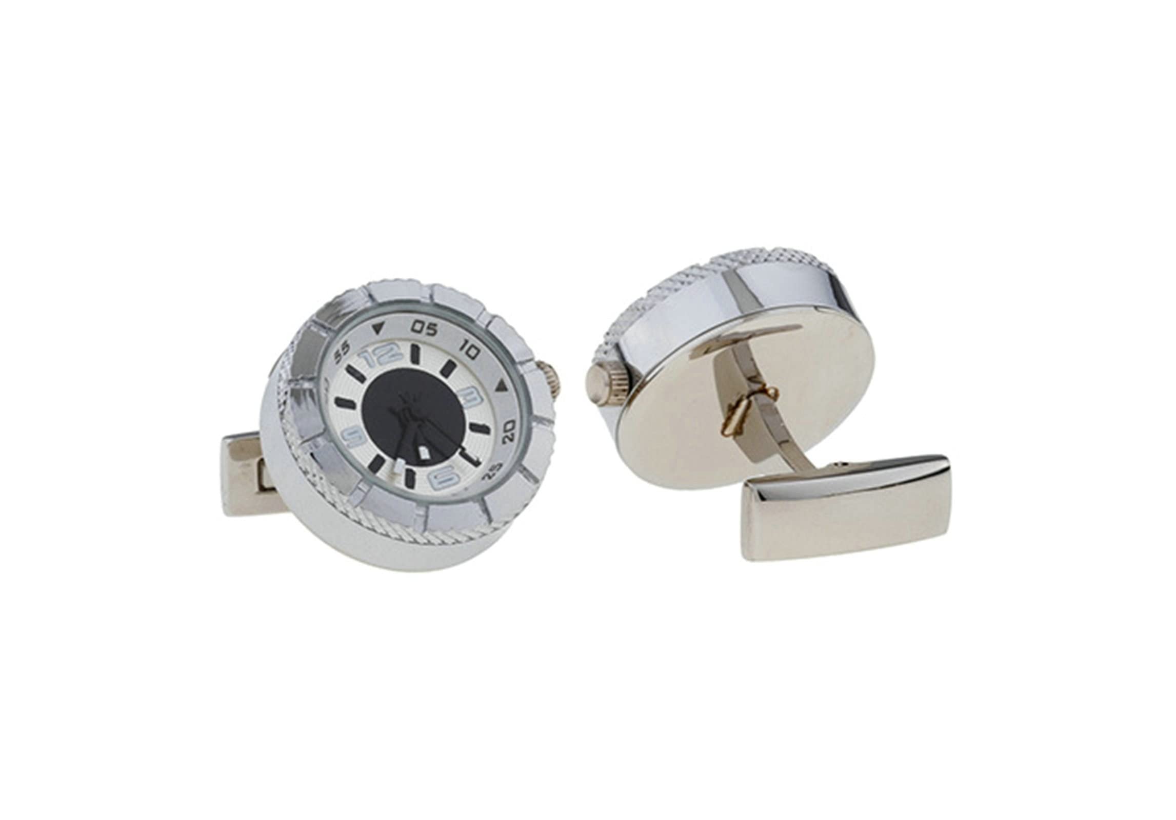 Gemelos Personalizados Padrino Boda, Gemelos Hombre Plata Reloj para Hombres Grabar Gratis con Caja de Regalo
