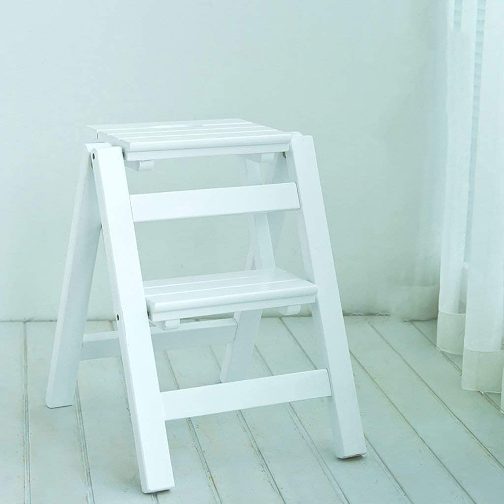 Cxvhsertwr C Ladders For Home, Step Stool Solid Wood Folding Stair Hair Home Ladder Two-Step(C)