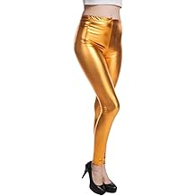 Vrouwen Kleurrijke Glanzende Kunstleer Leggings Metallic Finish Skinny Fit Cropped 9/10 Lengte voor Fall Veelzijdig