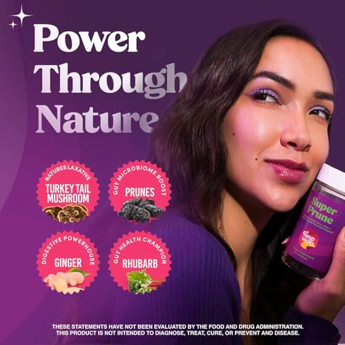 Image of Fungiments Super Prune - Constipation Relief & Digestive Support, Turkey Tail Mushrooms, Prebiotic Fiber, Rhubarb, Ginger & Chamomile - Gut Health, Debloating & Regularity (30 Gummies)