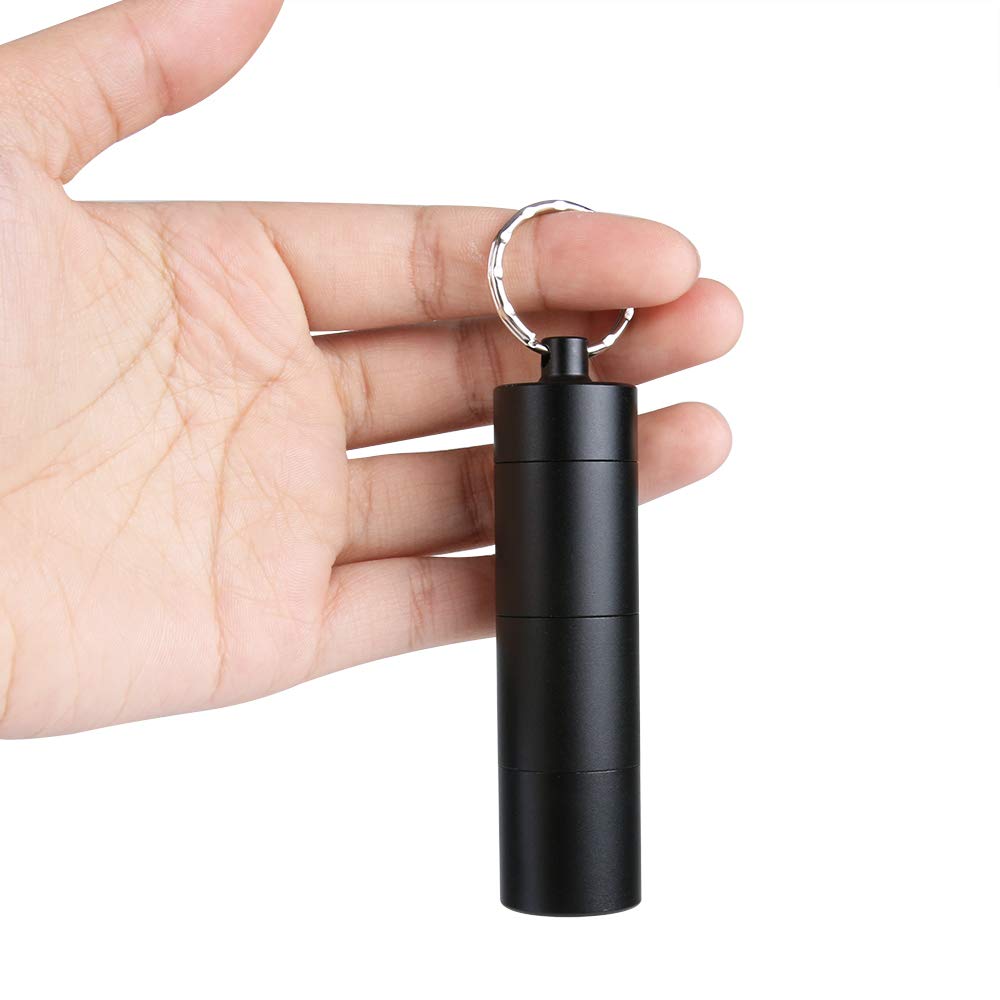 Opret Portapillole Piccolo 2 pezzi Portachiavi tascabile metallo da viaggio Dispenser per pillole