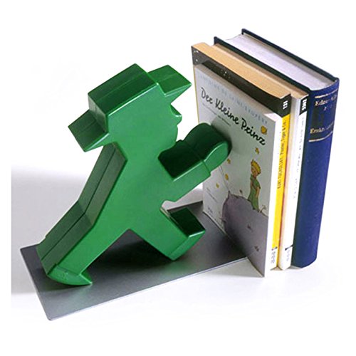 Preisvergleich Produktbild Ampelmann Buchstütze Philosoph grün Geher aus Metall Größe: 19 x 19 x 4 cm