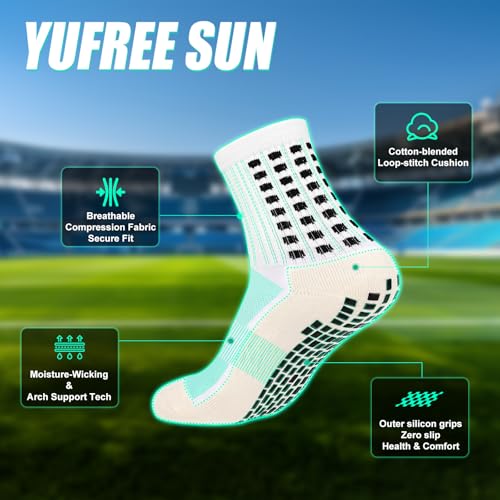 Men's Grip Soccer Socks Non Skid Anti Slip Socks for Football Basketball Athletic Yoga Sports2
