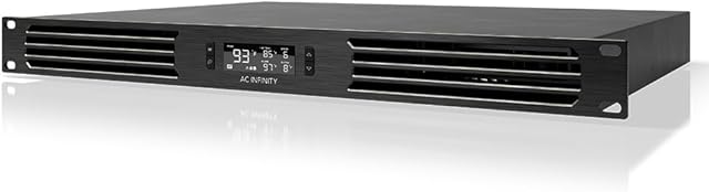 AC Infinity CLOUDPLATE T6, Rack Mount Fan 1U, Front Exhaust Airflow, for cooling AV, Home Theater, Network 19 Racks