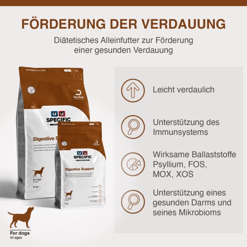 SPECIFIC® Digestive Support (CID) 12kg - Trockenfutter für Hunde - Verbessert die Darmflora - Leicht verdaulich - Ballaststoffarm - Mit Postbiotika - Alle Altersklassen - DECHRA Veterinary Products